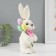 Souvenir "White Bunny with a pink bow and Easter eggs" 12x12.5x25 cm