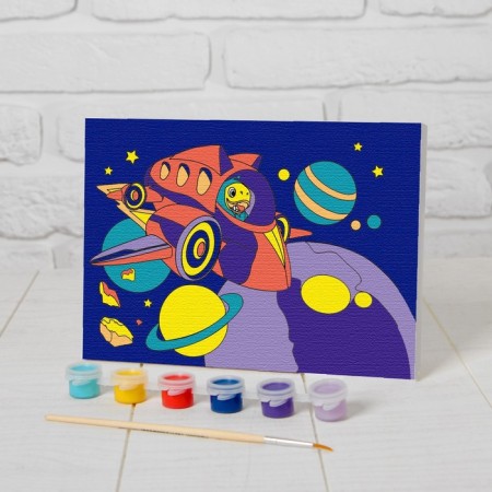 Picture on numbers for children "Space Adventures", 21 x 15 cm-1