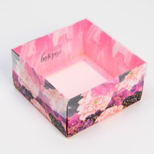 Box for confectionery products with PVC “Magic around” 11.5 x 11.5 x 6 cm