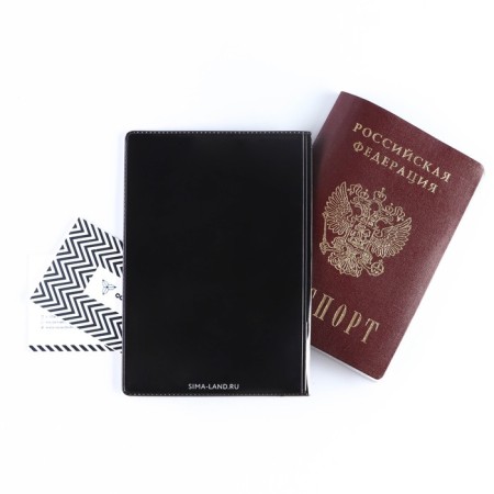Cover for passport, PVC, black color-4