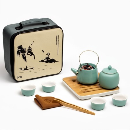 A set for a tea ceremony 10 items, 4 people, a cup 40 ml, a kettle 200 ml-9