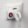 Adapter with a button, in the euro and the Asian fork, s/s, 16a, 230V, 3680W, IP20, white, 26956 4,
