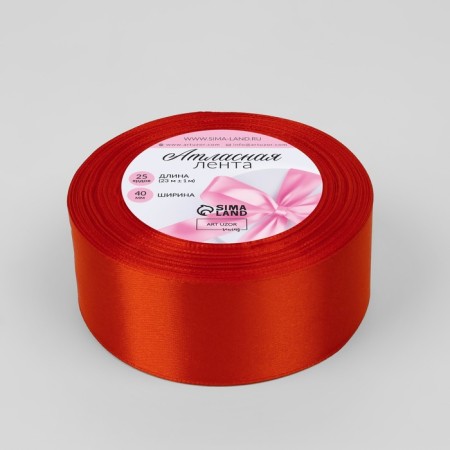 Satin tape, 40 mm × 23 ± 1 m, red color-1