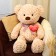 Soft toy "Bear" with heart, 80 cm, beige color