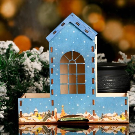 Tea house "Tower of Tower. Winter Fairy Tale", natural, 20 × 20 × 8.6 cm-1