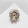 Brooch "Hat" with flowers, colored in silver