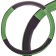 Leather braid, l black Skyway, with green inserts, s01102367