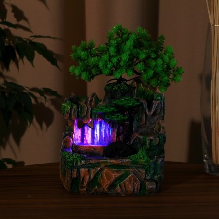 Fountain "Tree on Stones" 12x15x20 cm (without ball, with backlight)-2