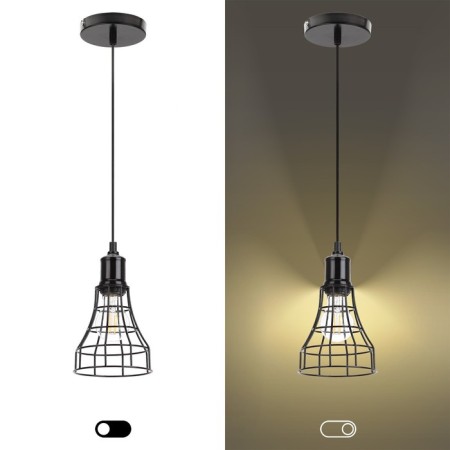 Lamp PL10 BK E27 60W H-pondaire 20 cm, suspension 80 cm, black-2