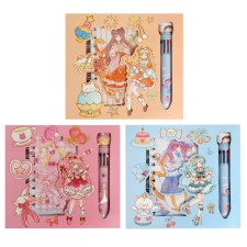 Notebook in a gift box, A6, 50 sheets, ballpoint handle 10-flower 