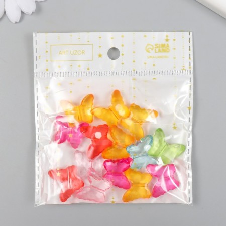 Beads for creativity plastic "Butterflies" Transparent color set 25 grams 0.8x2.2x1.8 cm-2