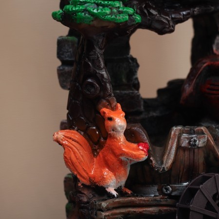 Fountain "Squirrels under the roof of a tree" 25x16 cm (with backlight)-1