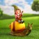 Garden figure "Dwarf on the snail" 30x27x15cm