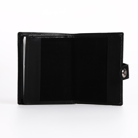 Male purse on Magnet, 3 in 1, for bills, auto documents and passports, black color-5