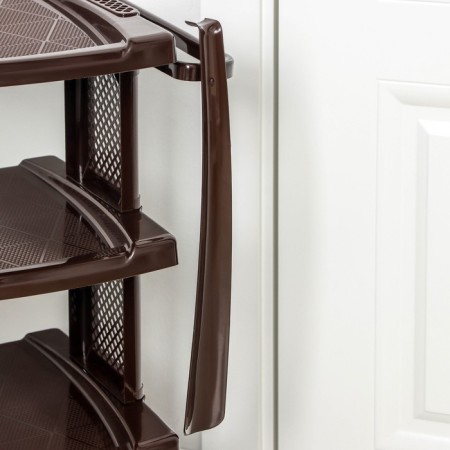 Shelf for shoes with a spoon, 4 tiers, 50 × 32.5 × 72 cm, brown color-3