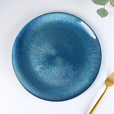 Black dining plate "Rimini", d = 27 cm, blue color