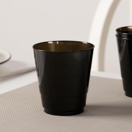 A glass of Dolyana "Crystal", 200 ml, black color, fluorescent
