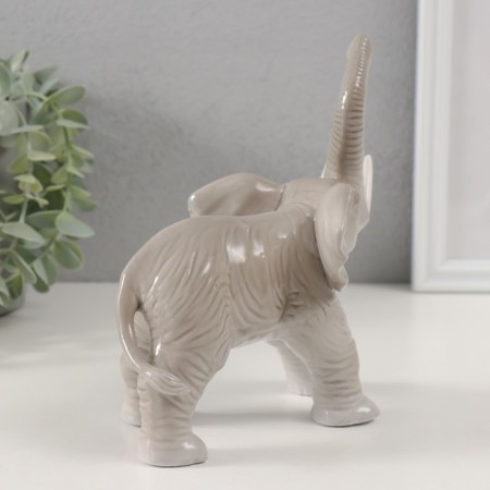 Souvenir Ceramics "Gray Elephant upward" 8x16x16.5 cm-1