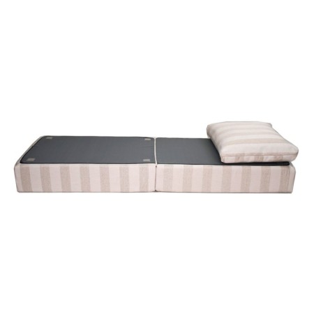 Handwheel chair-bed "Octa", size 75x100x75 cm, horn, dairy strip-3