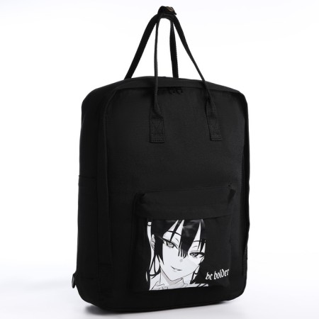 Backpack school textile Anime, 38x27x13 cm, black color-1