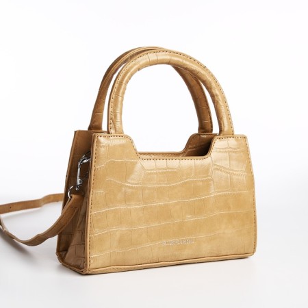 Bag Female Tout with zipper, beige color-2