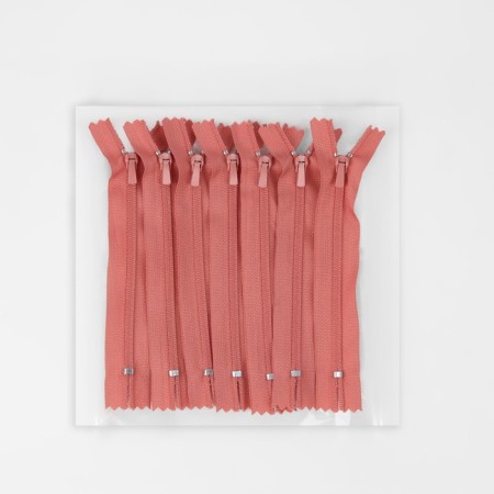 Lightning "Spiral", No. 4, non -proceeding, trouser, castle machine, 12 cm, coral color-2