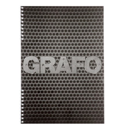 A4 notebook, 48 sheets in a cage, on a crest, "grapho", cardboard cover, offset unit, mix-2