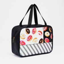 Cosmetic bag with lightning, black color
