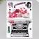 Interior plastic sticker "Printing machine with leaves" set 2 sheets 35x25 cm