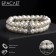 Bracelet Pearl "Bride" beads d = 0.8 two rows, with rhinestones, milk color