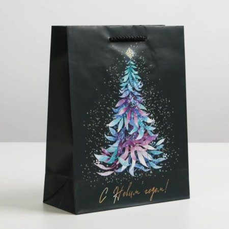 Laminated vertical "Christmas tree", MS 18 x 23 x 8 cm, New Year