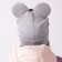 Two-layer hat "Mouse", color gray/bow, size 50-54