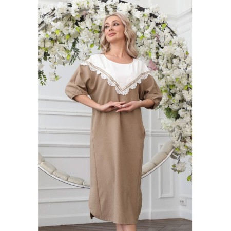 Female dress, size 50, beige color-12