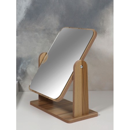 Bamboo desktop mirror, mirror surface 15.7 × 20.5 cm, beige-1