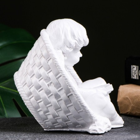Figure "Angel in an armchair with a book" 14x12cm-1