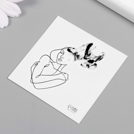 Black body tattoo "Black. Girl" 6x6 cm-4