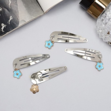 Invisibility for hair "Ophelia" (set 4 pcs) Vasilek, 4.5 cm, silver-2