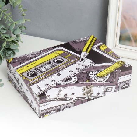 Casket tree "Audio cassette" leatherette 5.5x24x17 cm