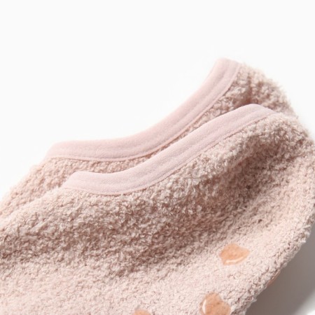 Women's socks shortened with non-slip soles, beige-pink color, size 36-39-1