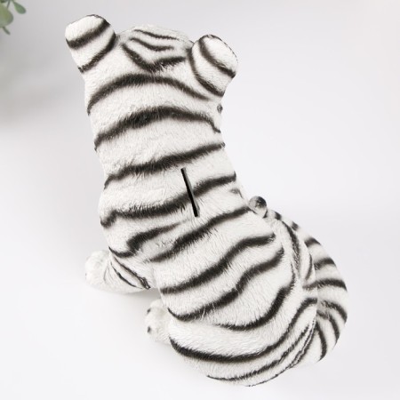 The piggy bank "Tiger white" height is 23.5 cm, width 16 cm, length 23 cm.-5
