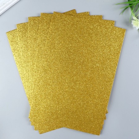 Foamiran glitter Magic 4 Hobby 2 mm cent. gold, 20x30 cm-1