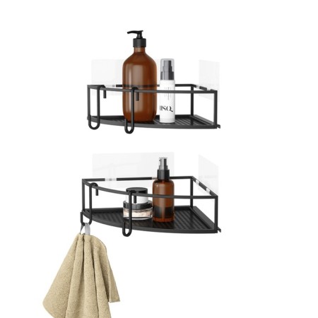 A set of corner shelves for the bathroom Umbra Cubiko, 2 pcs, black color-5