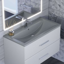 Sink uperwood Foster Quartz 90 cm, quartz, gray matte, concrete