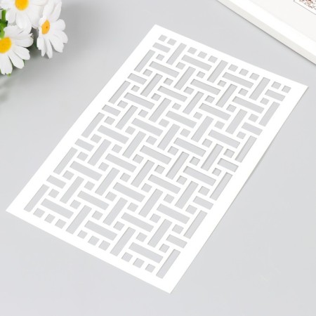 Plastic stencil "Knitted pattern" 24x16 cm-1