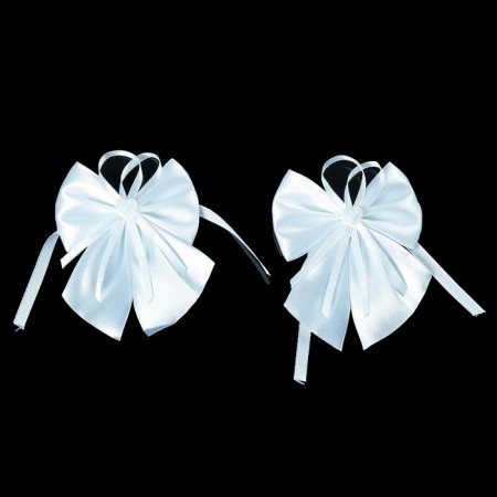 Baltic Babochka wedding for decor, satin, 2 pcs, white, mix-2
