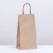 Craft package without printing, round handle 12 x 8 x 24 cm, set 10 pcs