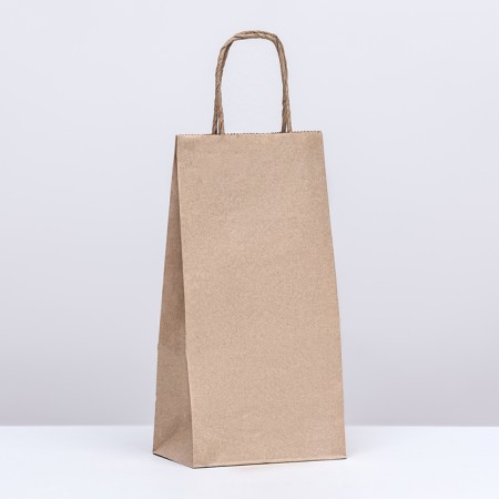 Craft package without printing, round handle 12 x 8 x 24 cm, set 10 pcs