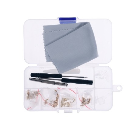 A set of tools for repairing glasses, 150 screws, pads, 3 screwdrivers, forceps, napkin-6