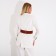 Women's belt, width 11 cm, elastic band, on buttons, redhead color