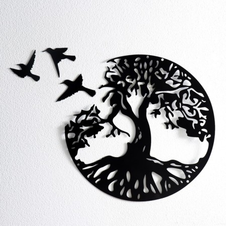 Panel Interior Metal "Tree of Life and Bird" Birds 5.9x6.3; 6x6.3; 8.5x5.2 d = 28 cm-1